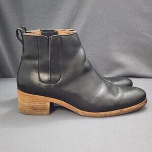 Kork-Ease Mens 11 Black Leather Chelsea Ankle Boots Pull On Comfort Low Heel